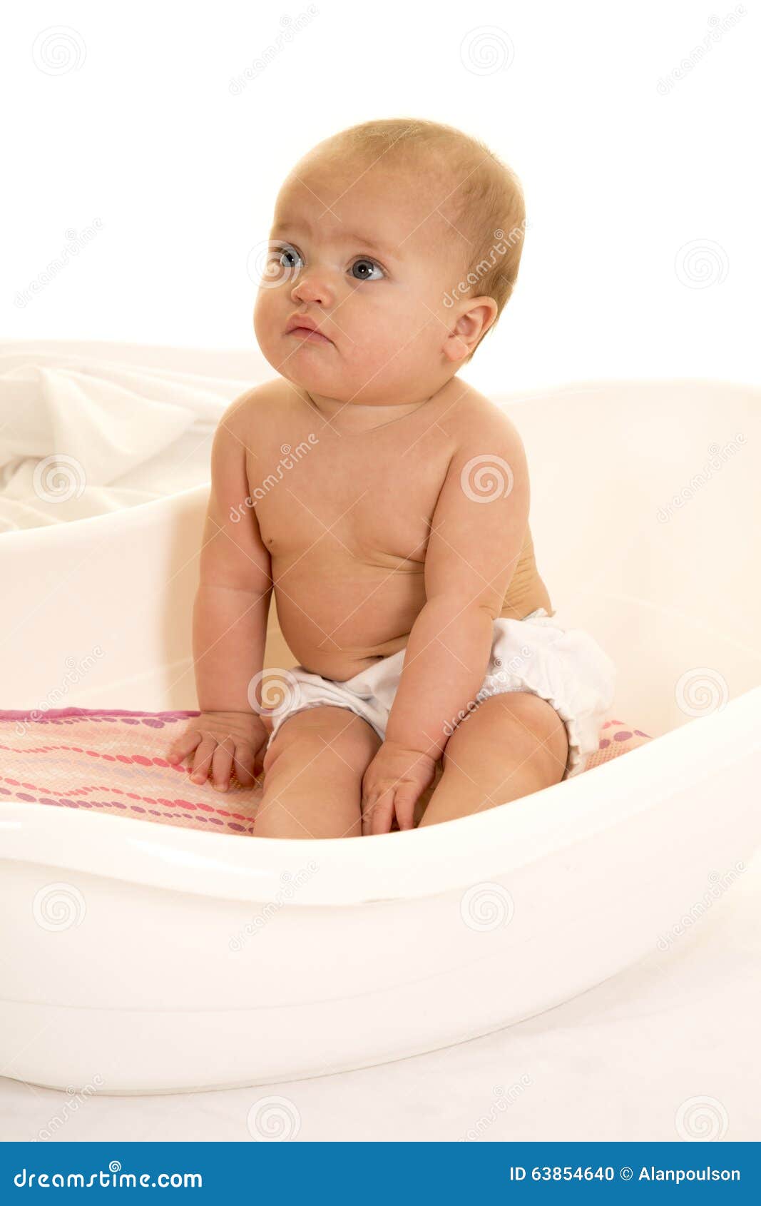 Baby sitting in tub stock photo. Image of people, eyes 63854640