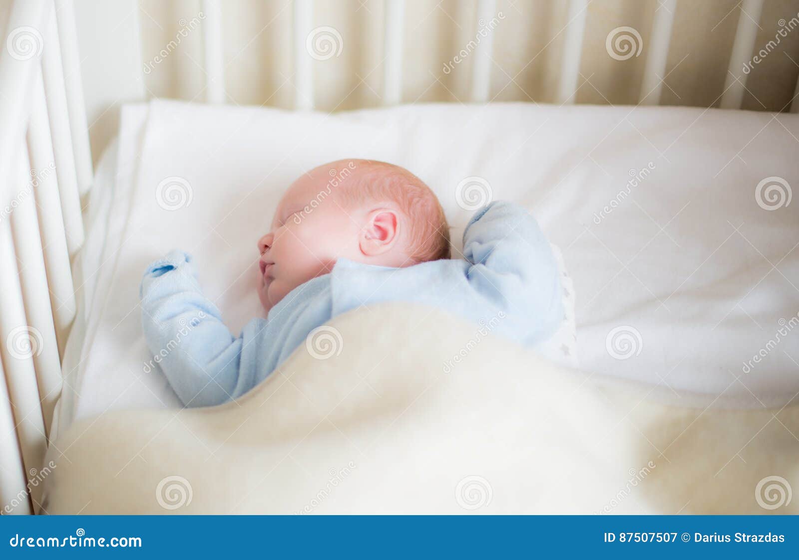 Baby sleep in bed stock image. Image of blanket, life 87507507