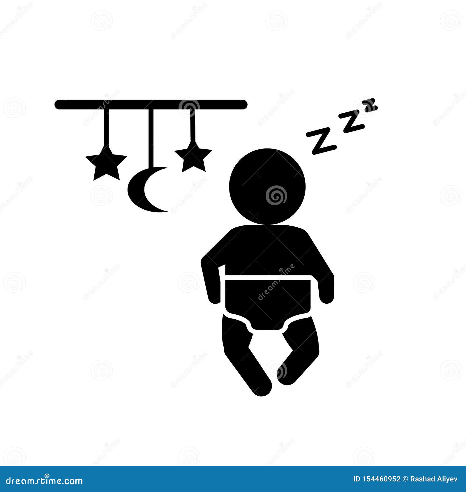 baby, sleepiness icon.  of baby icon