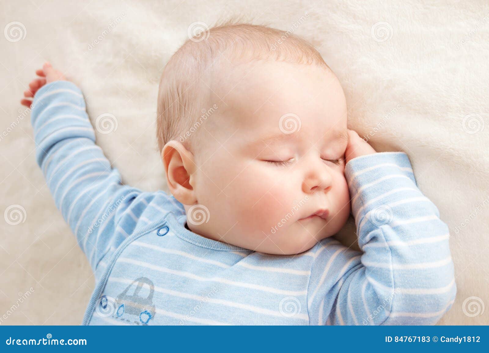 Baby Sleeping Covered with Soft Blanket Stock Image Image of care
