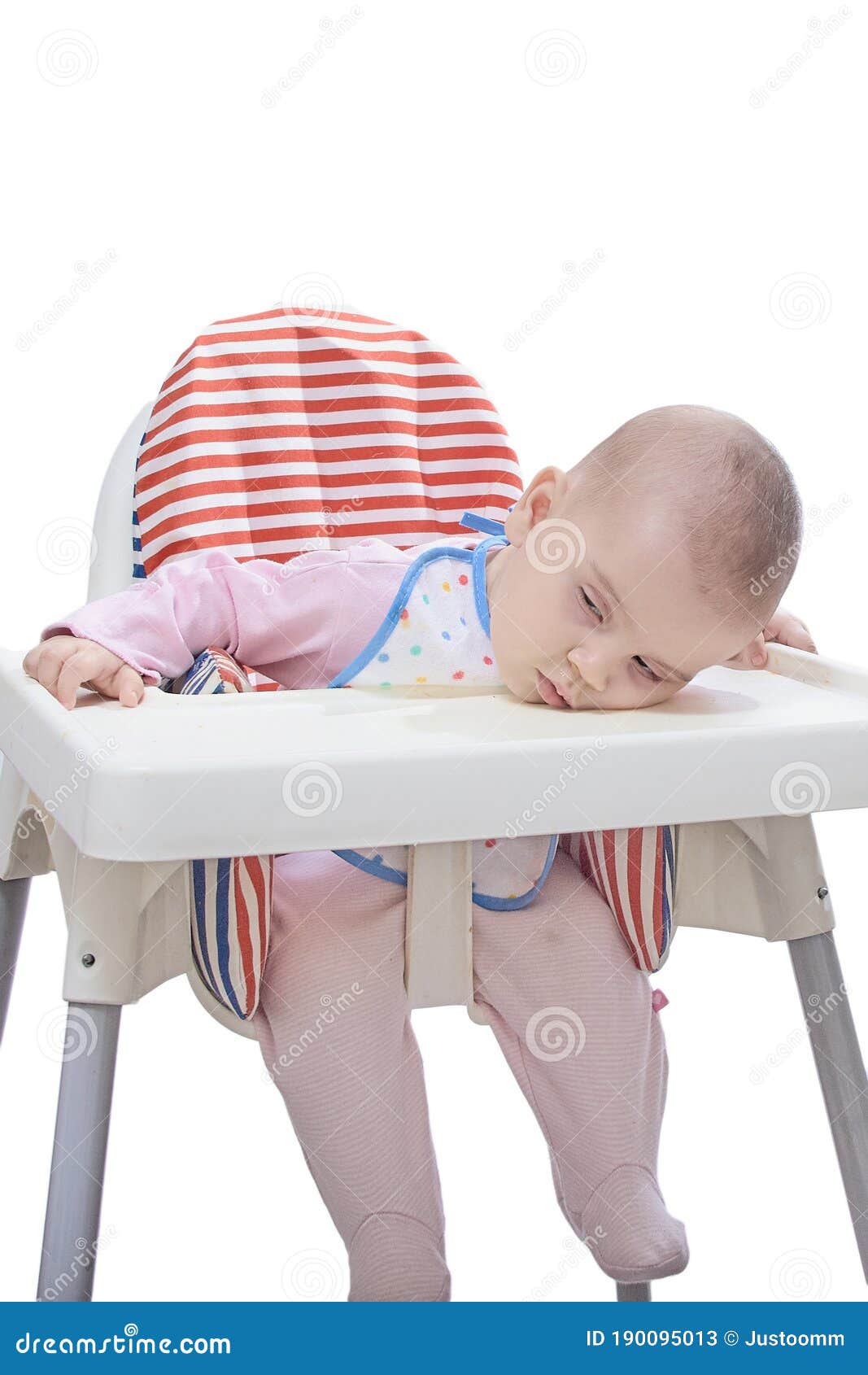 Baby Sleeping while Eating in a Chair Stock Image Image of human