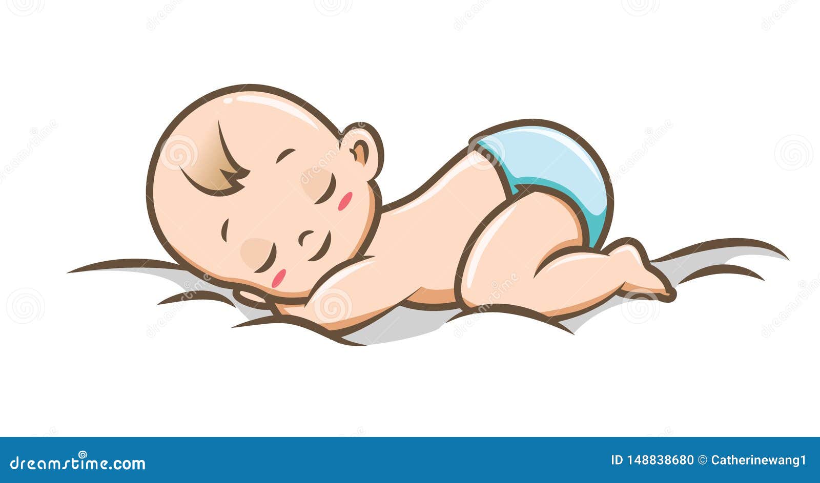 Baby Sleeping Peacefully Vector Illustration Stock Vector - Illustration of  sitting, children: 148838680