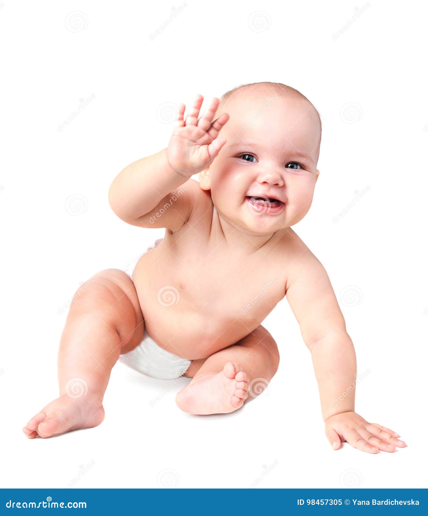 Baby Smile Isolated on White. Stock Image - Image of laughing ...