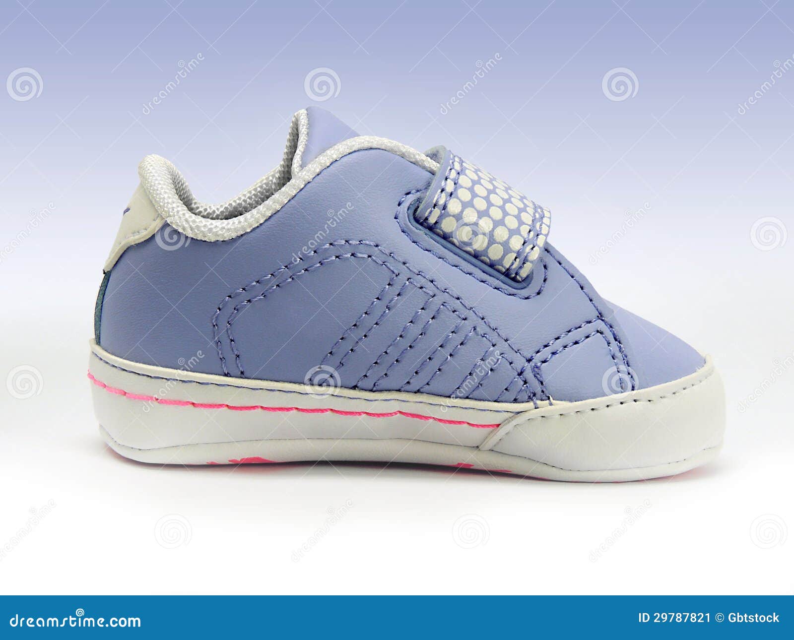 Blue Baby Shoe with Open Velcro Strap, Isolated, Clipping Path Included ...