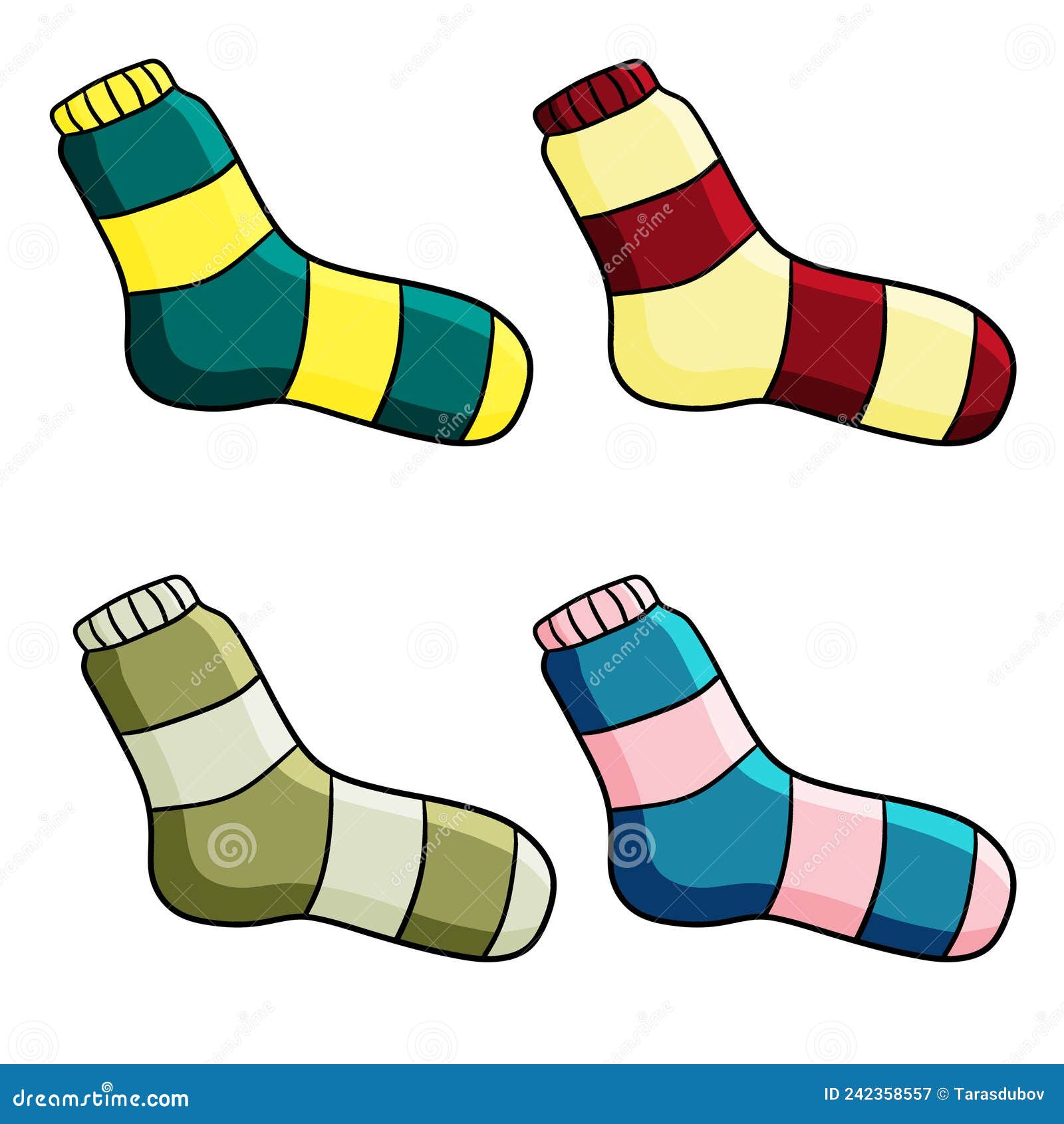 Baby Sock. Striped Stocking for Feet. Children Clothing Stock Vector ...