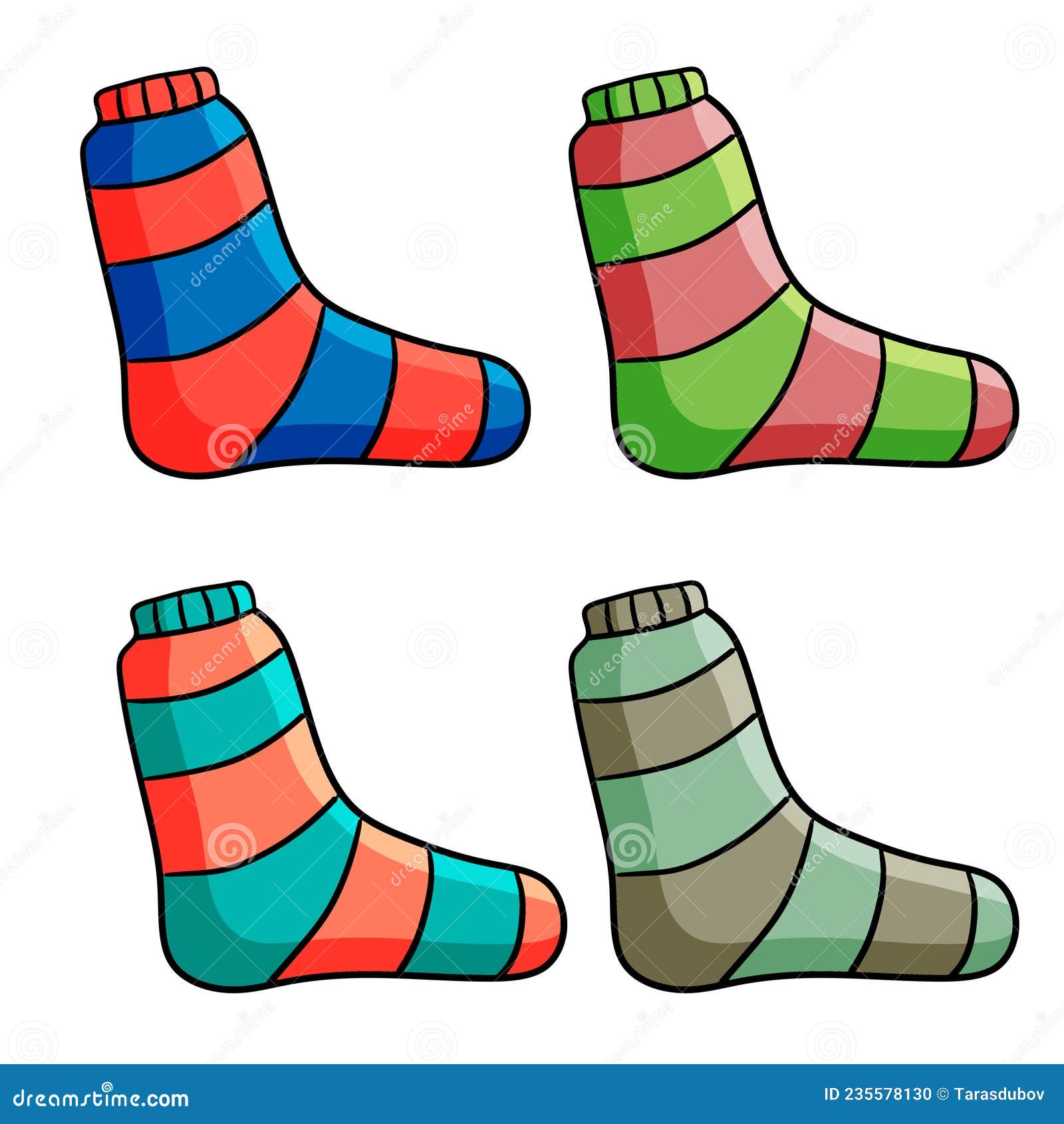 Baby Sock. Striped Stocking for Feet. Children Clothing Stock Vector ...