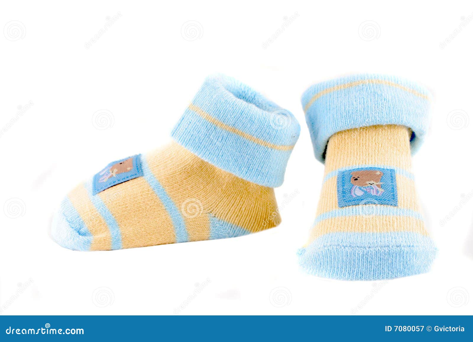 Baby socks stock image. Image of booties, knit, blue, yellow 7080057
