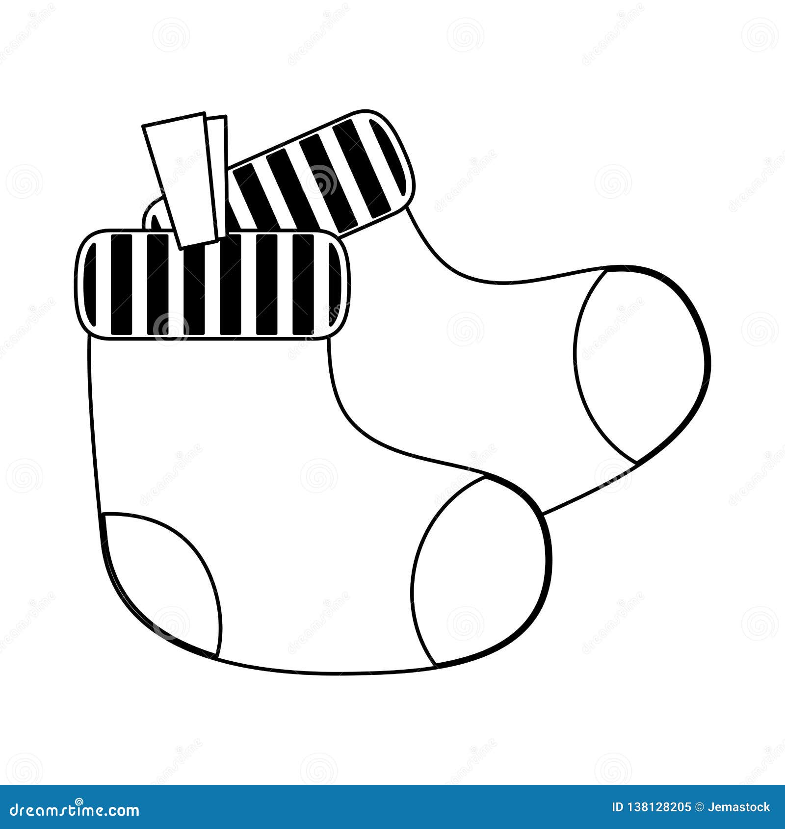 Baby Socks Element Black and White Stock Vector - Illustration of birth ...