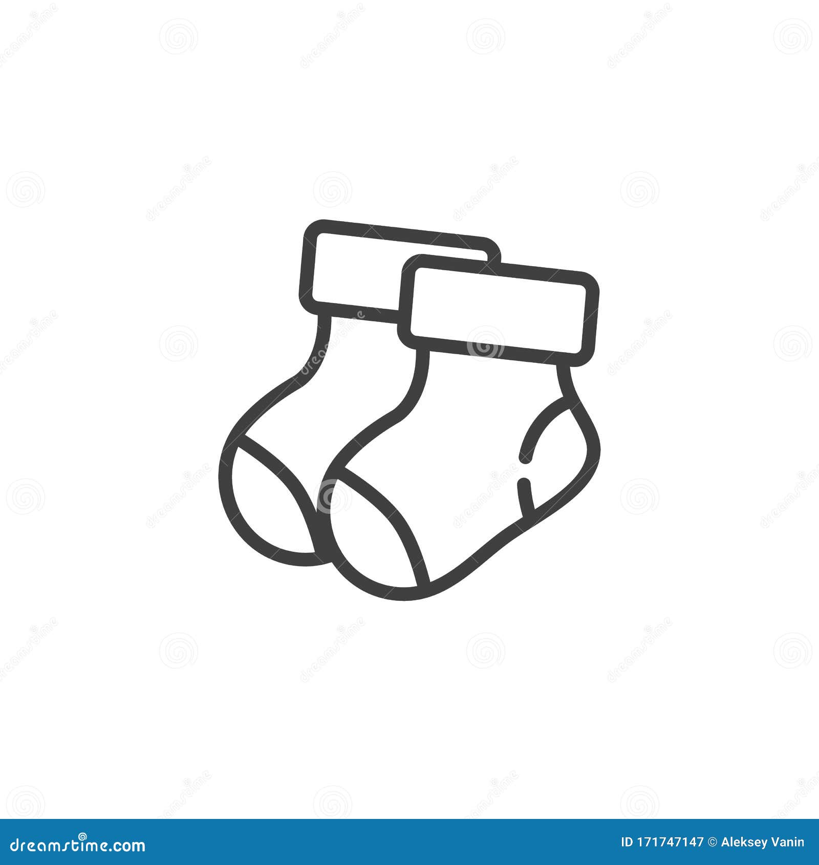 Baby Socks Line Icon - IconBunny