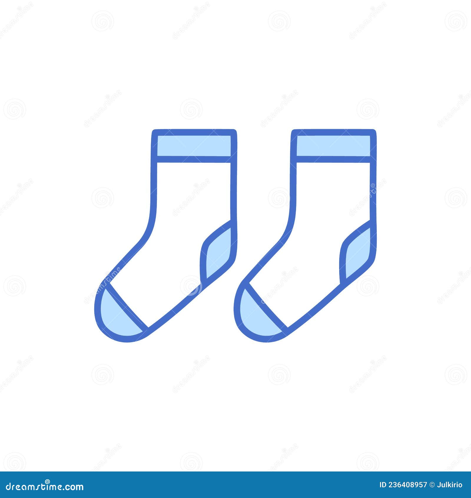 Baby Socks Line Icon Isolated on White Background. Stock Vector