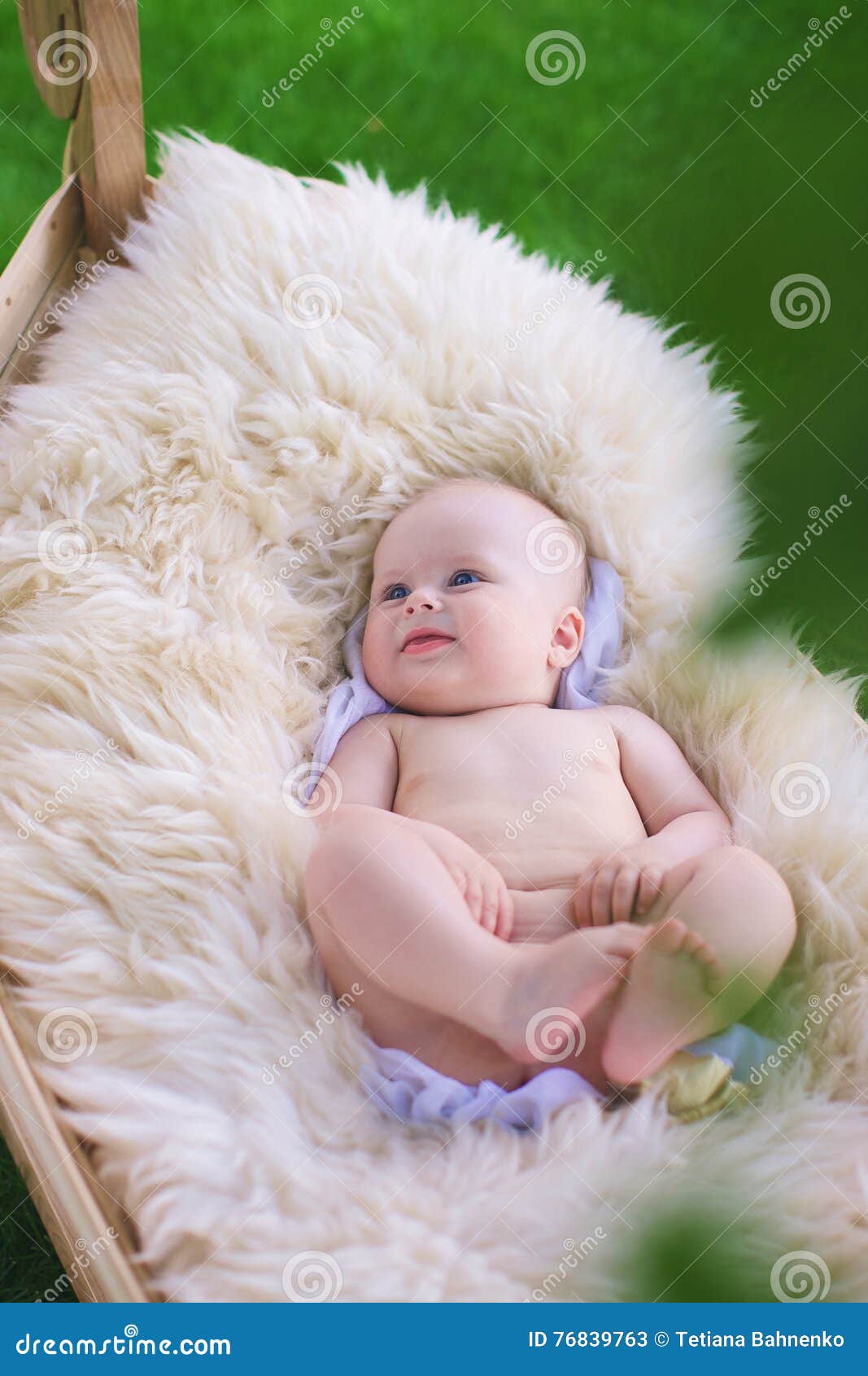 Baby on a Soft Fluffy Blanket Stock Image Image of baby, cradle 76839763