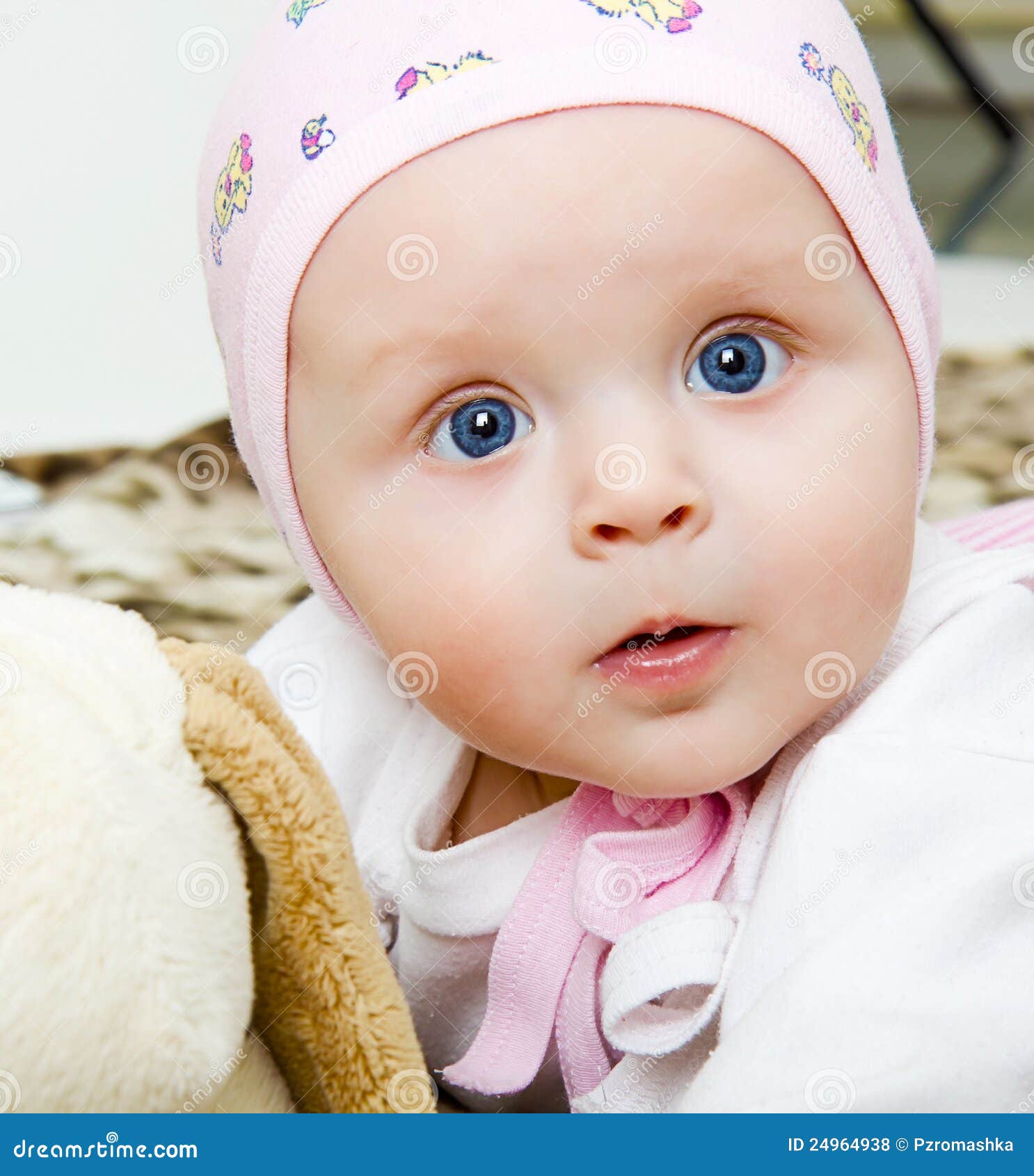 Baby with a soft toy stock photo. Image of cute, human 24964938
