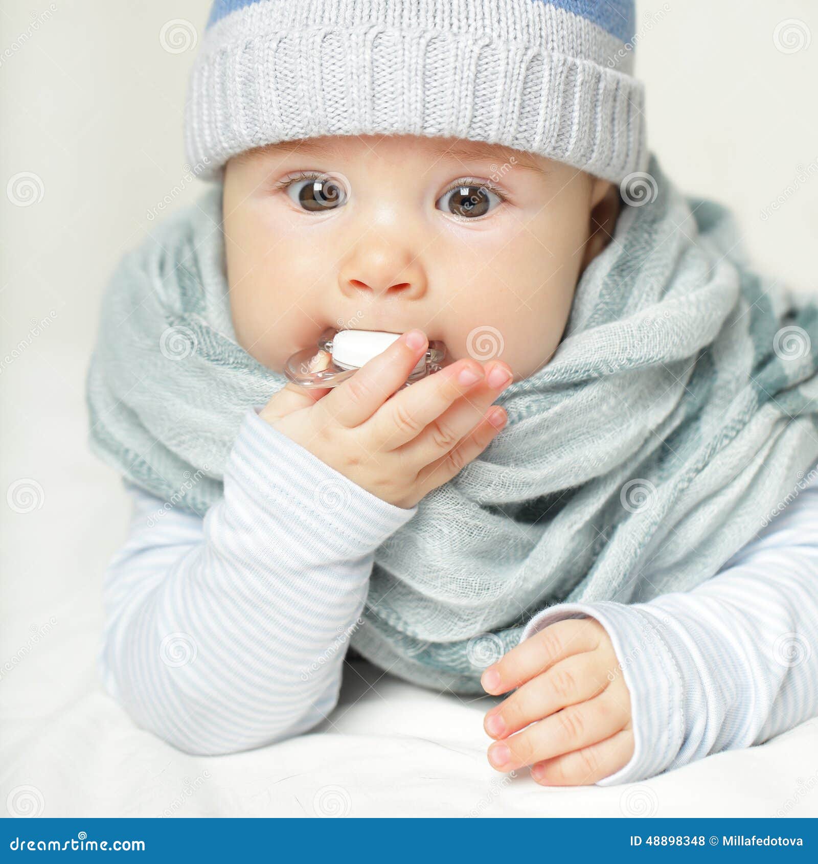 Baby with soother stock photo. Image of person, months 48898348
