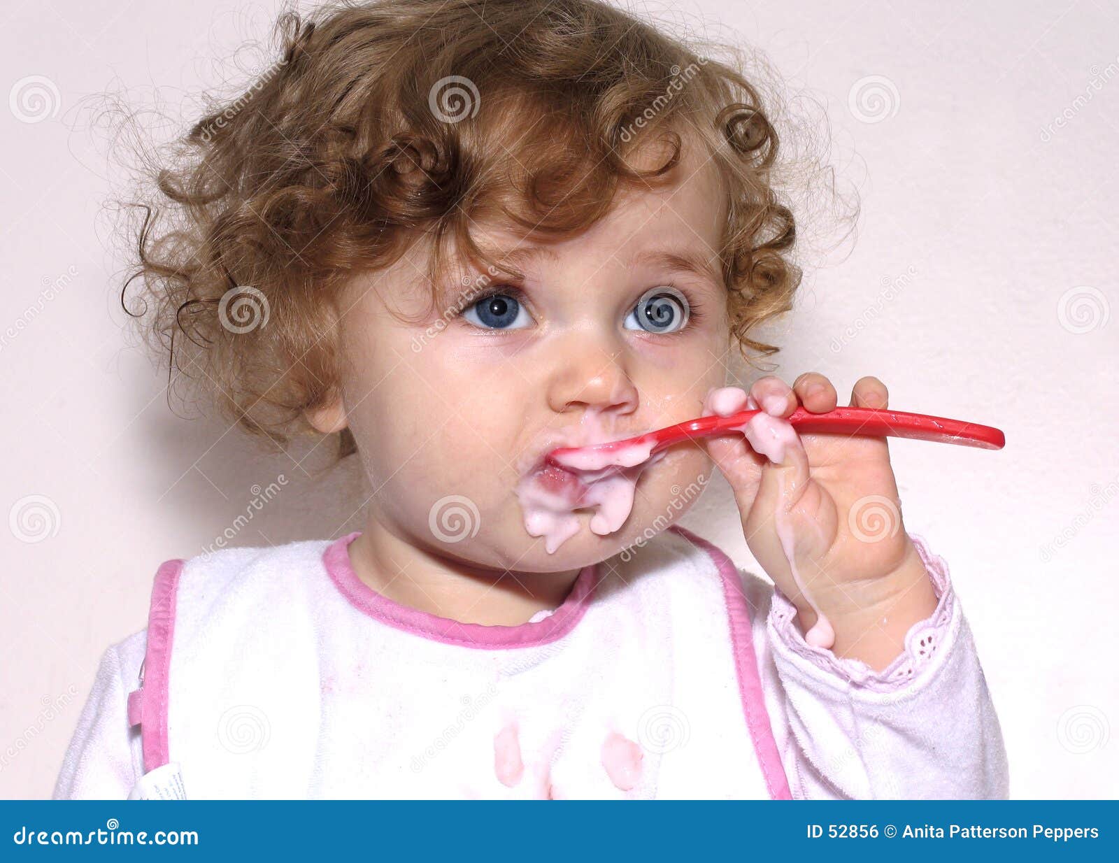 Baby with a spoon stock photo. Image of isolated, held, child 52856
