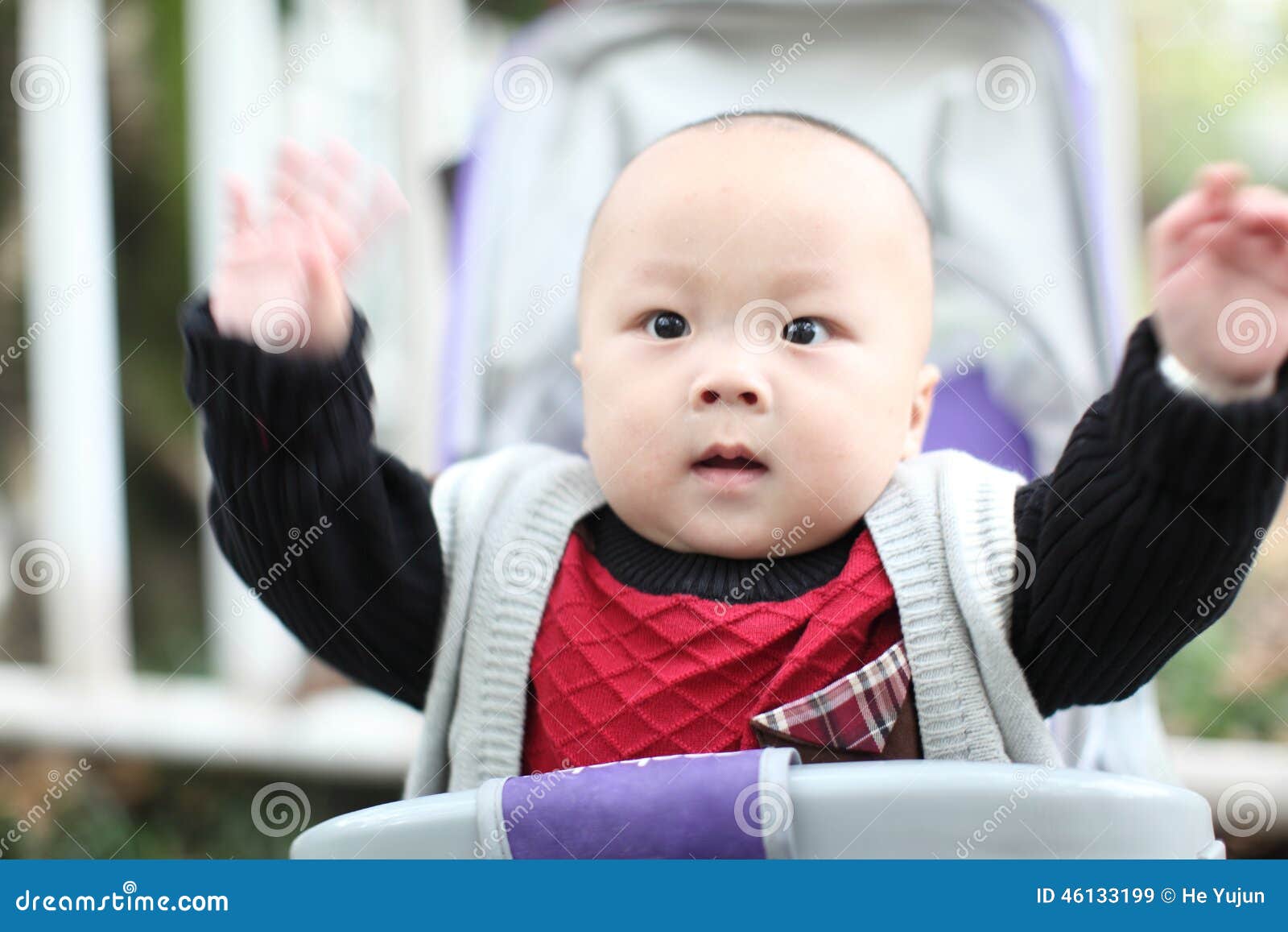 Baby in stroller stock image. Image of little, body, baby 46133199