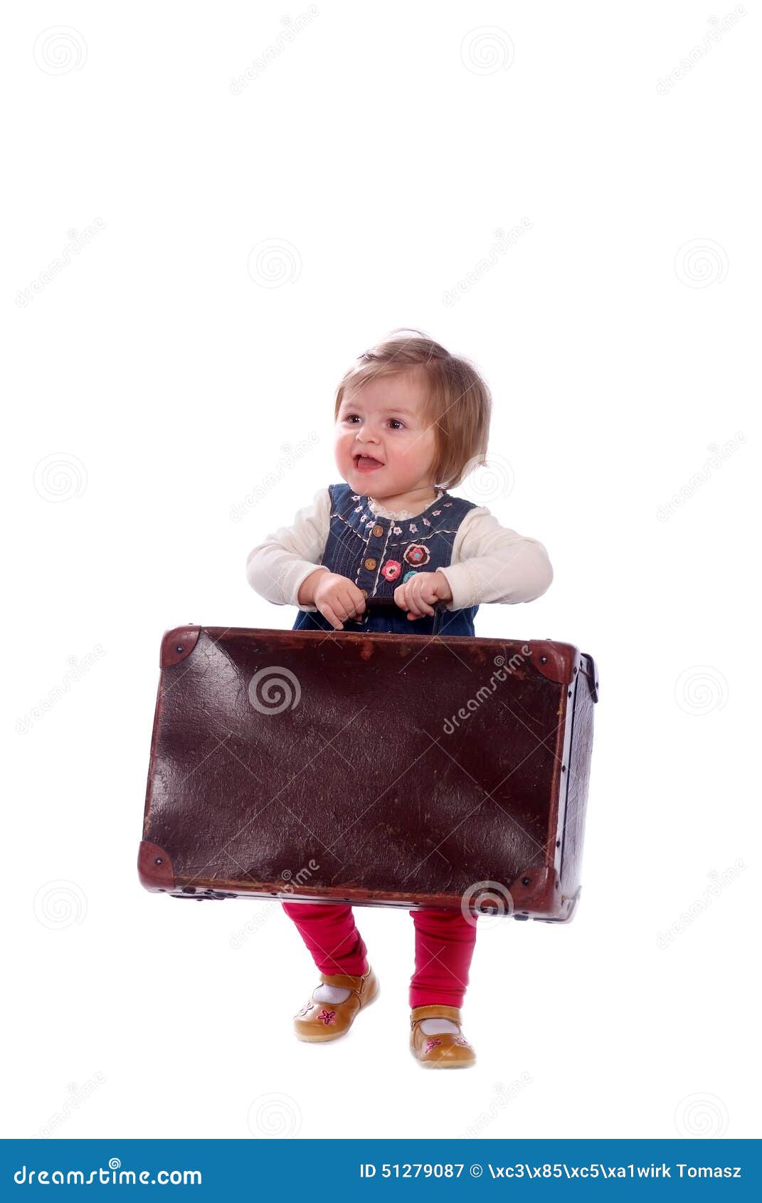 Baby with suitcase stock image. Image of background, healthy 51279087