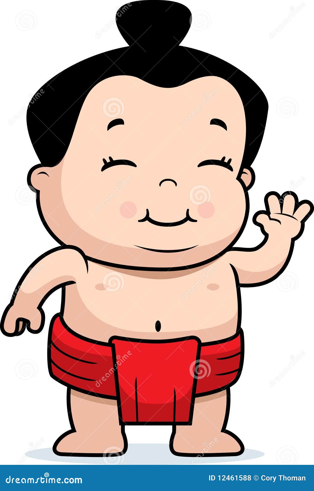 Baby Sumo Wrestler Stock Vector Illustration Of Waving