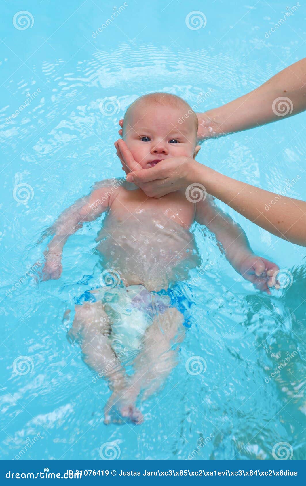 Baby swimming in water stock image. Image of swim, pool 31076419