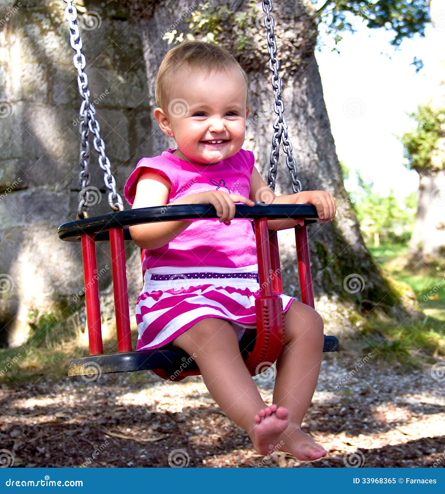 Baby on swing stock image. Image of adorable, park, happiness 33968365