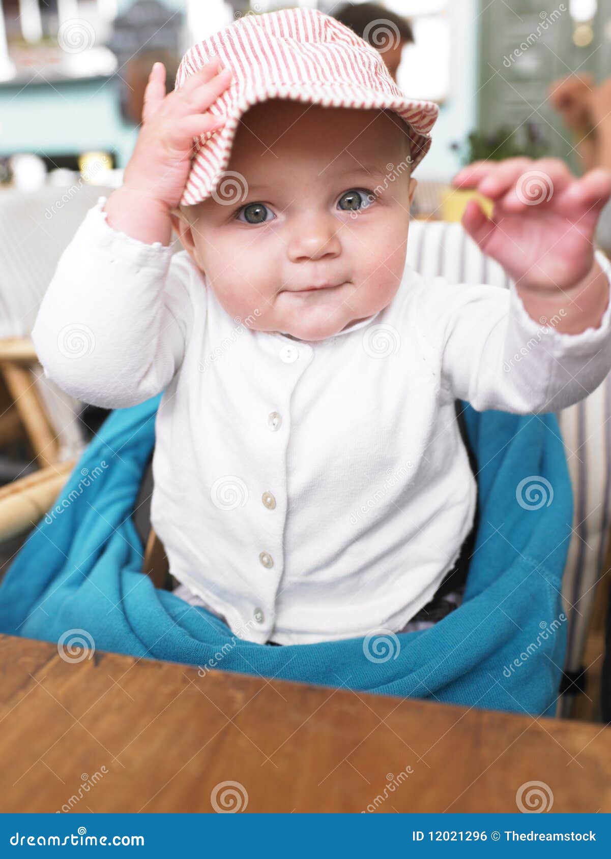 Baby at Table in Restaurant Stock Photo Image of person, dining 12021296