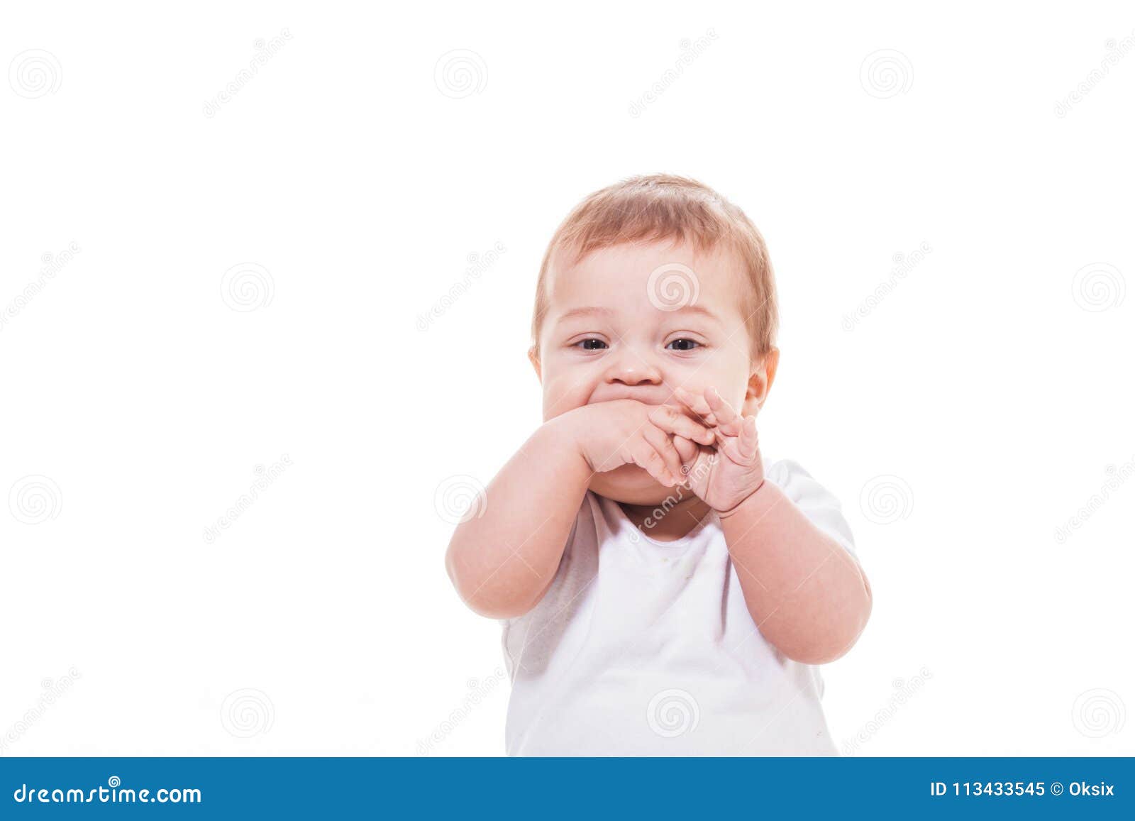 Baby teething isolated stock image. Image of alone, happy 113433545