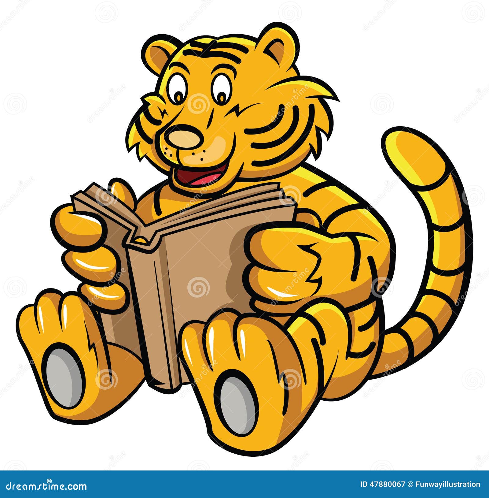 tiger reading clipart - photo #5