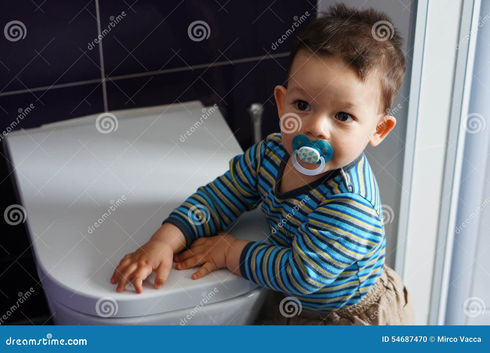 Baby by toilet stock photo. Image of baby, child, standing 54687470