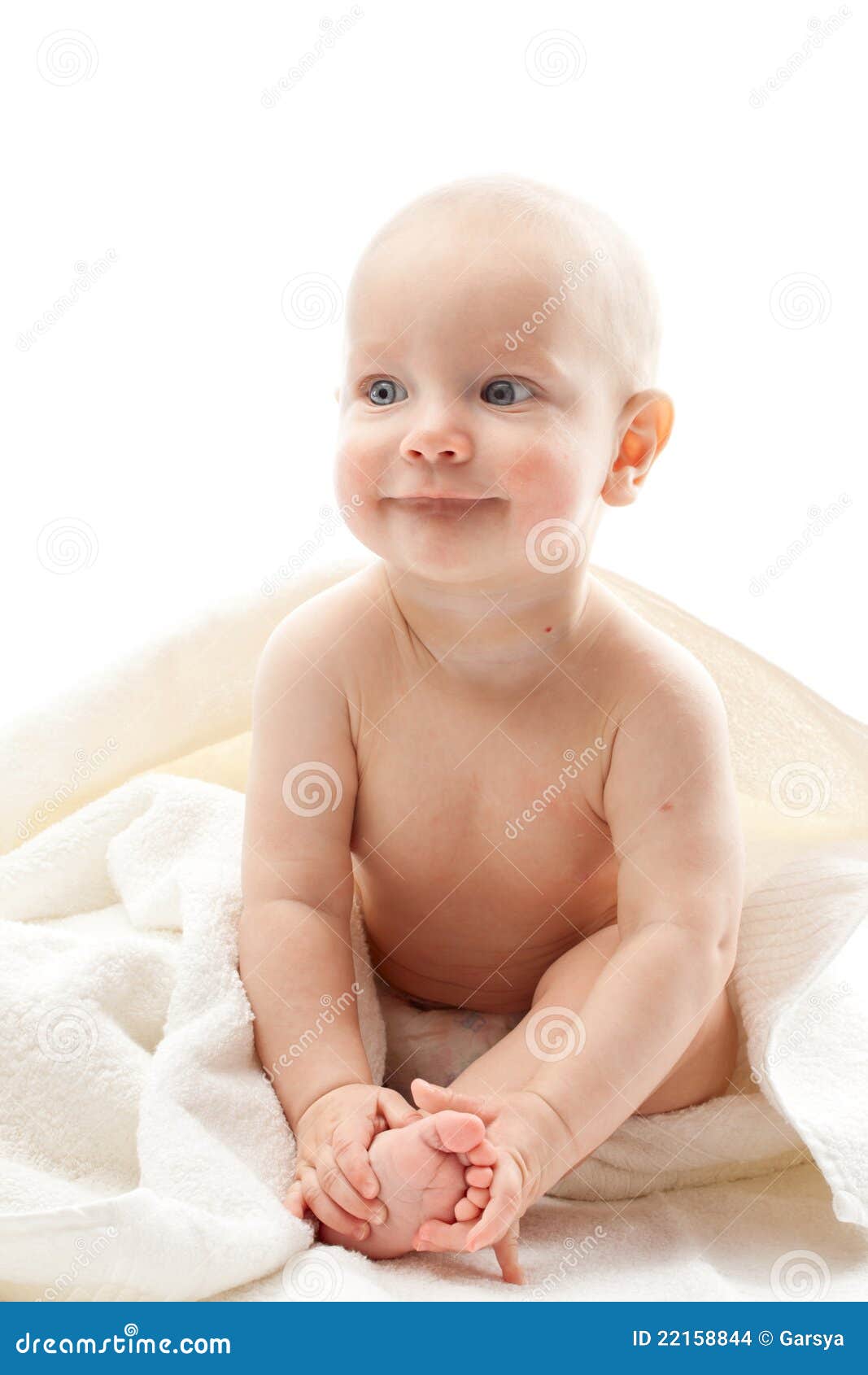 Baby in towels stock photo. Image of child, body, covered 22158844