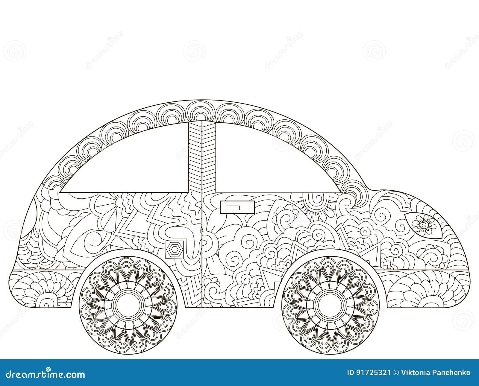 Download Baby Toy Car Coloring Book Vector For Adults Stock Vector Illustration Of Coloring Retro 91725321