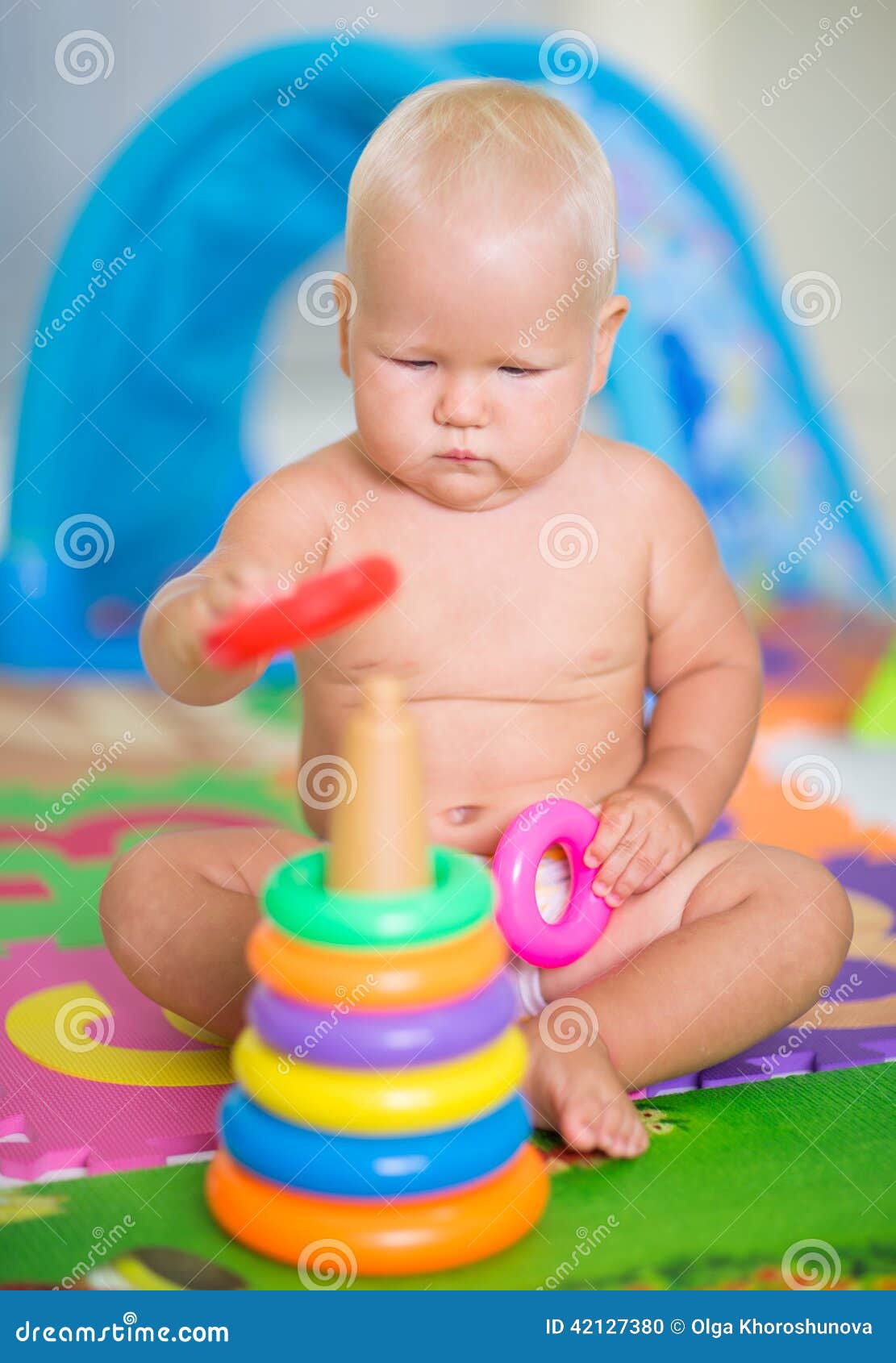 Baby with toy stock photo. Image of happiness, caucasian 42127380