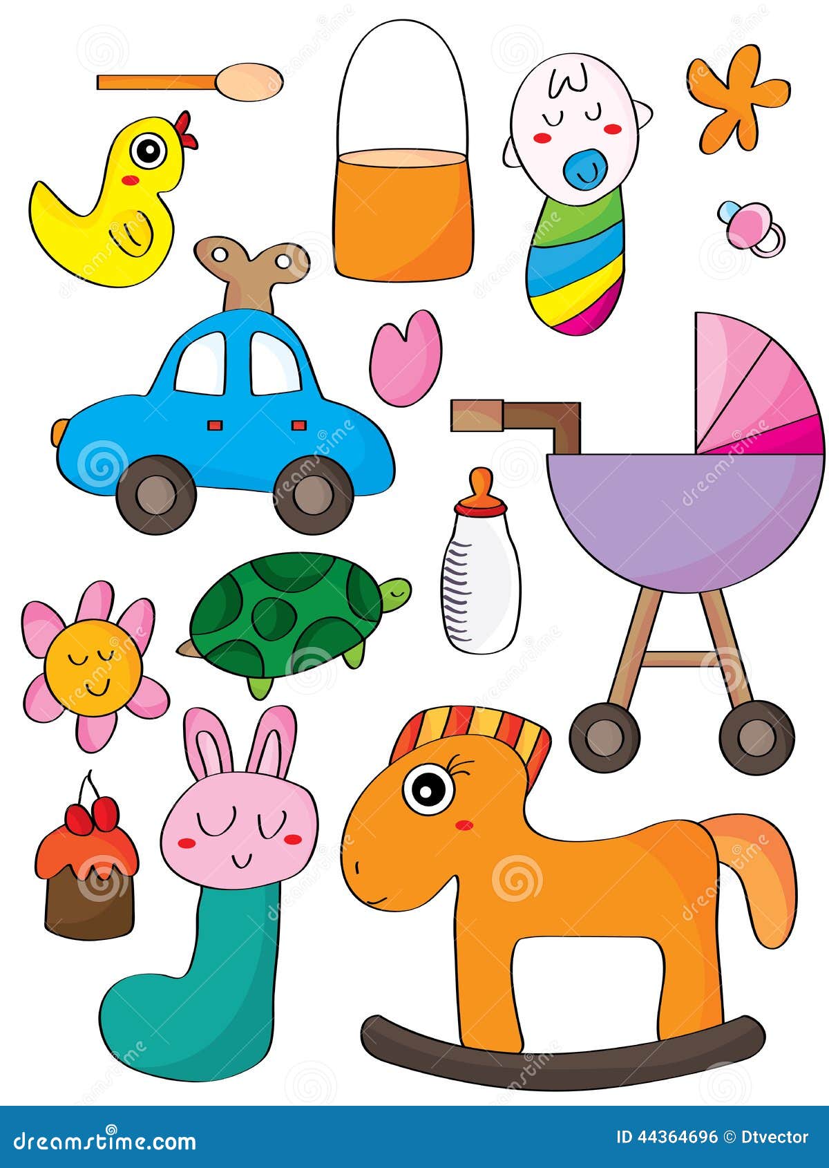 Baby toy stock vector. Illustration of card, baby, doll 44364696