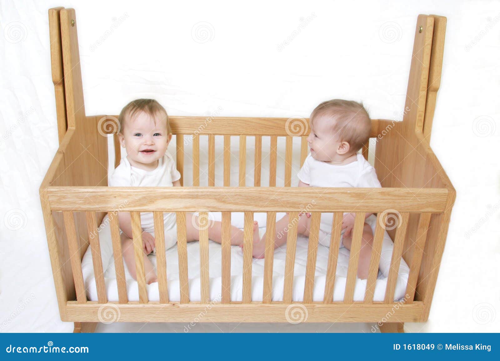 Little Baby set of Twins in crib - only one baby!