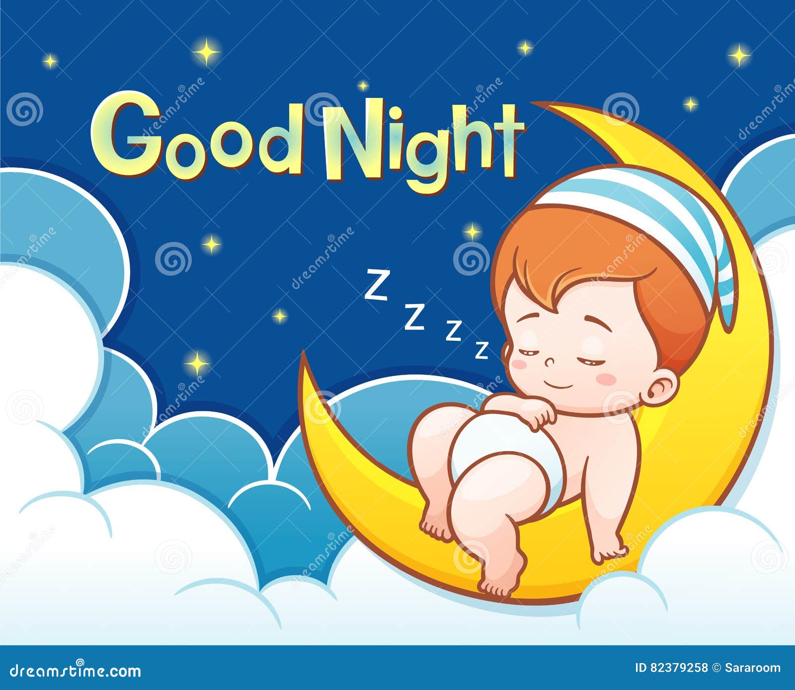 Baby stock vector. Illustration of character, night, star - 82379258