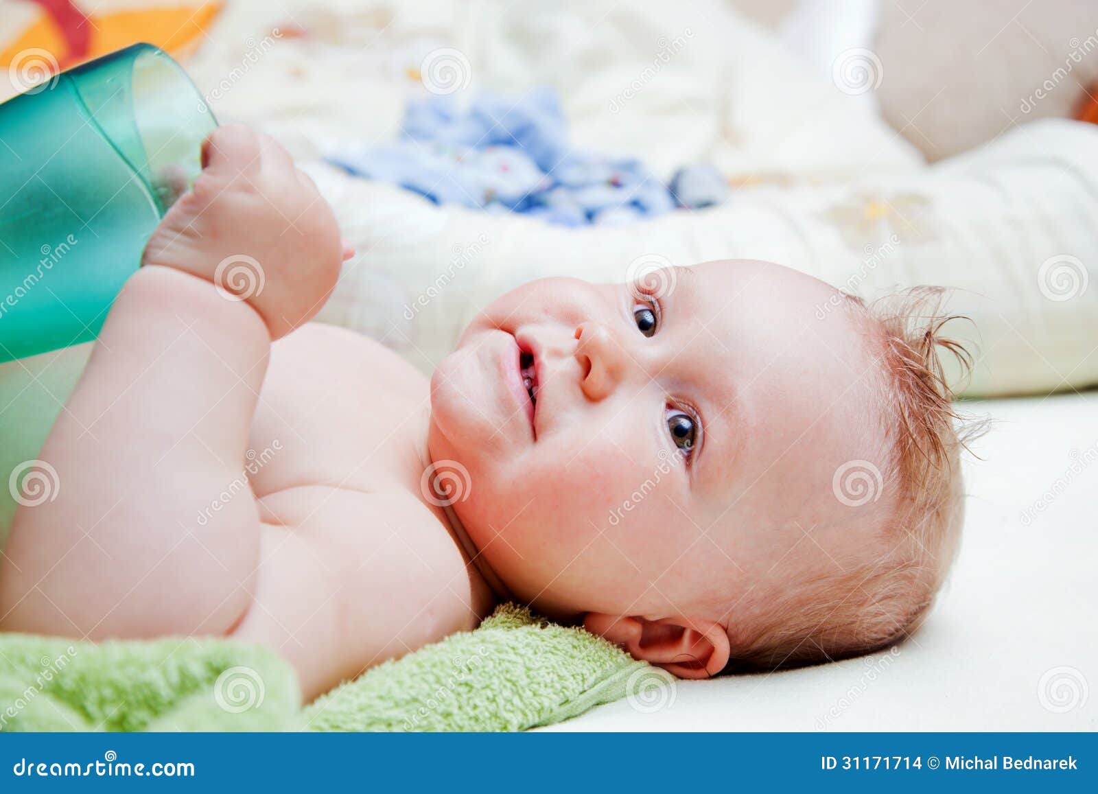 A Baby Waiting for Changing His Napkin Stock Photo Image of cloth