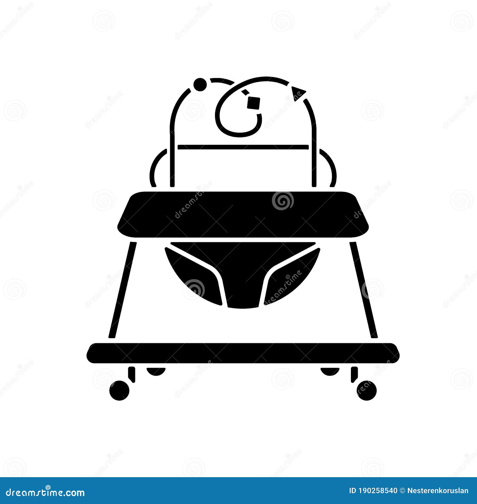 Download Baby Walker Black Glyph Icon Stock Vector - Illustration ...