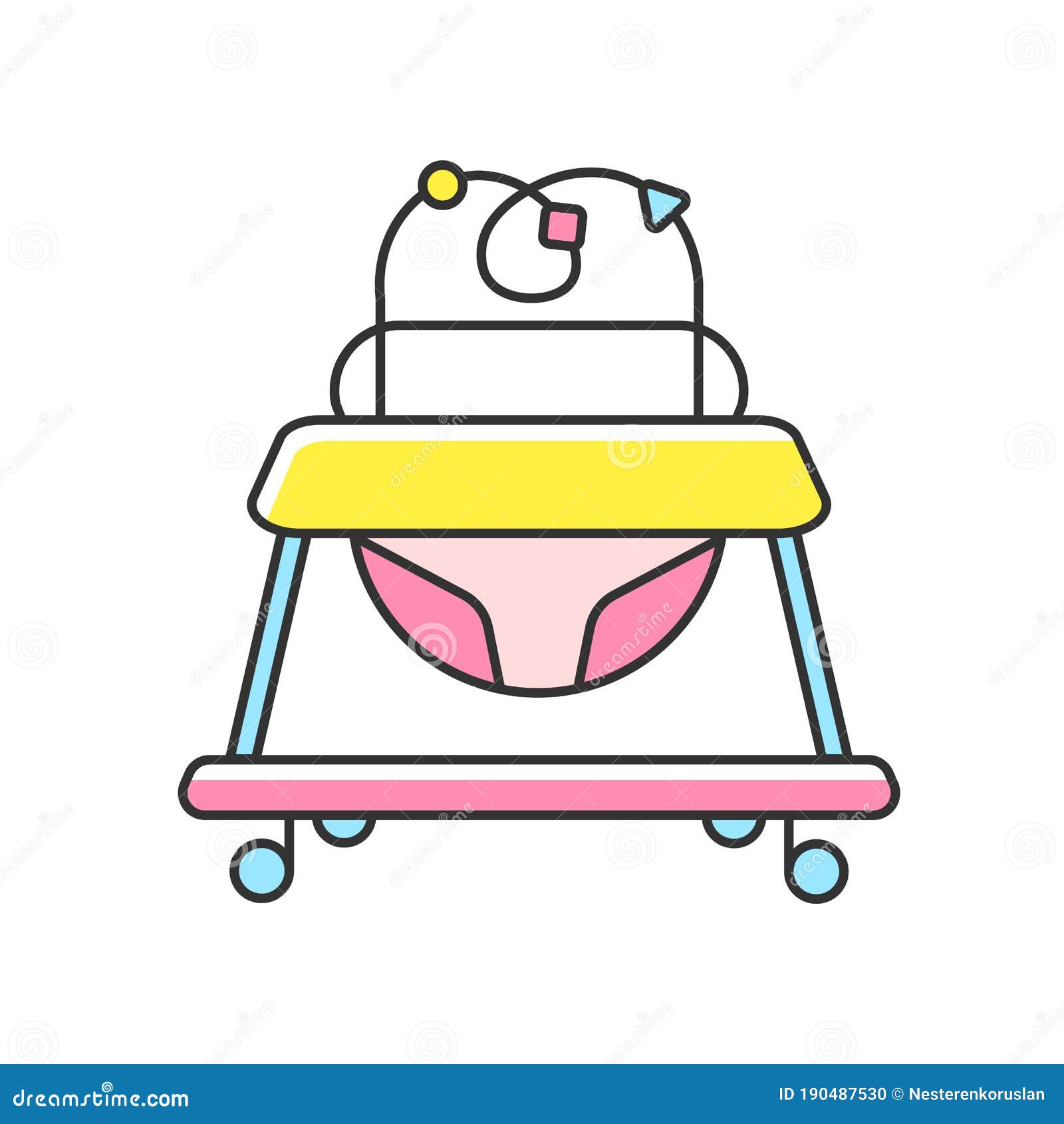 Download Baby walker RGB color icon stock vector. Illustration of ...