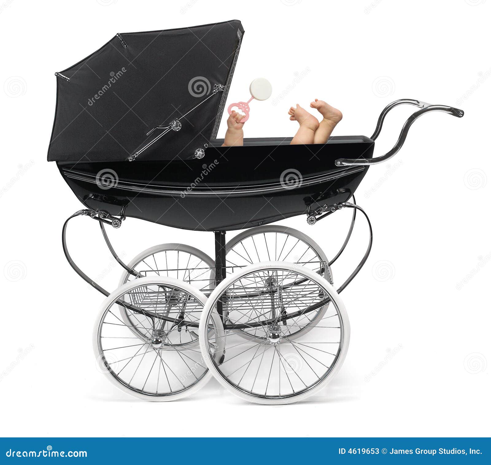 Baby in Wandelwagen stock afbeelding. Image zuigeling 4619653