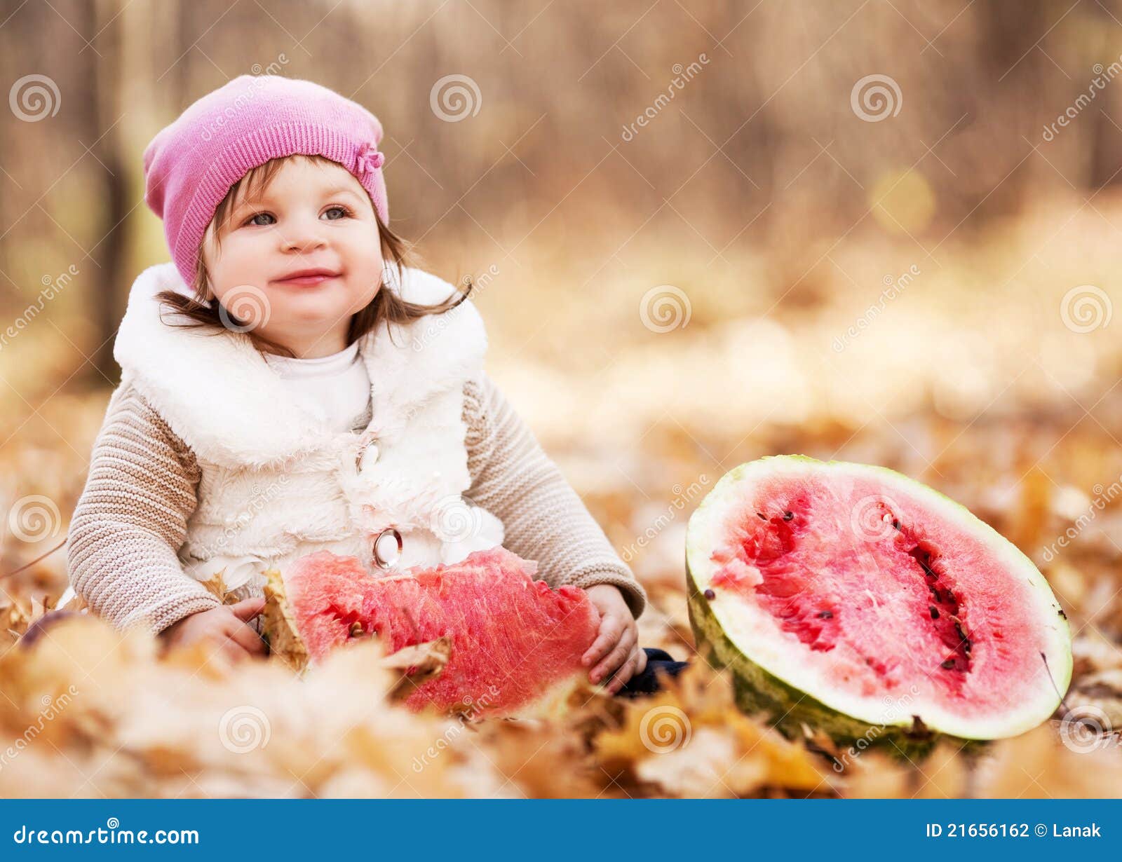 Baby with watermelon stock photo. Image of alone, nature 21656162