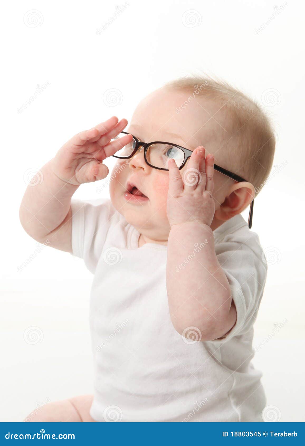 Baby wearing eyeglasses stock image. Image of cute, grown 18803545