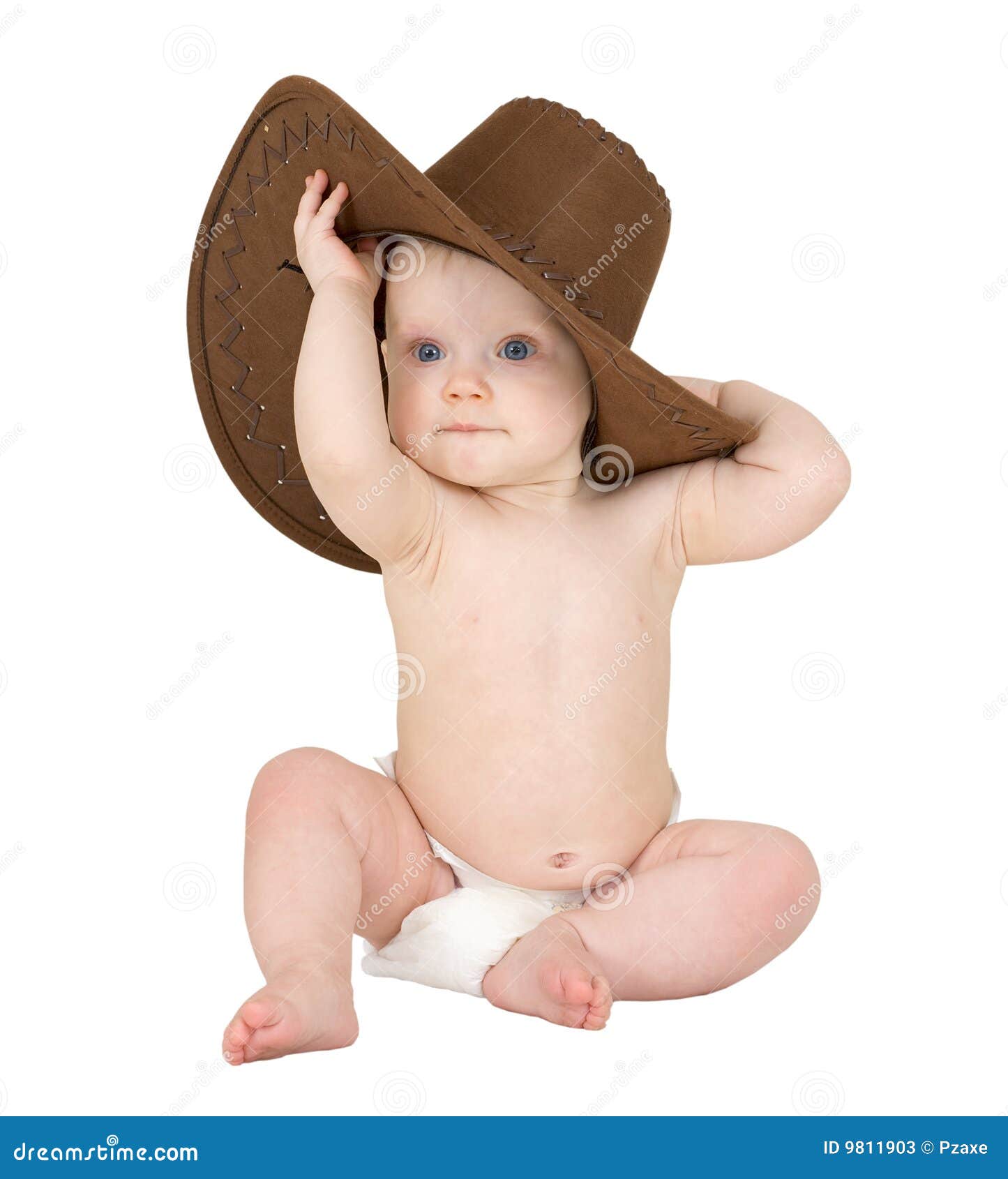 Newborn Baby Boy Wearing A Cowboy Hat Stock Photo - Download Image Now -  Baby - Human Age, Wild West, 0-11 Months - iStock