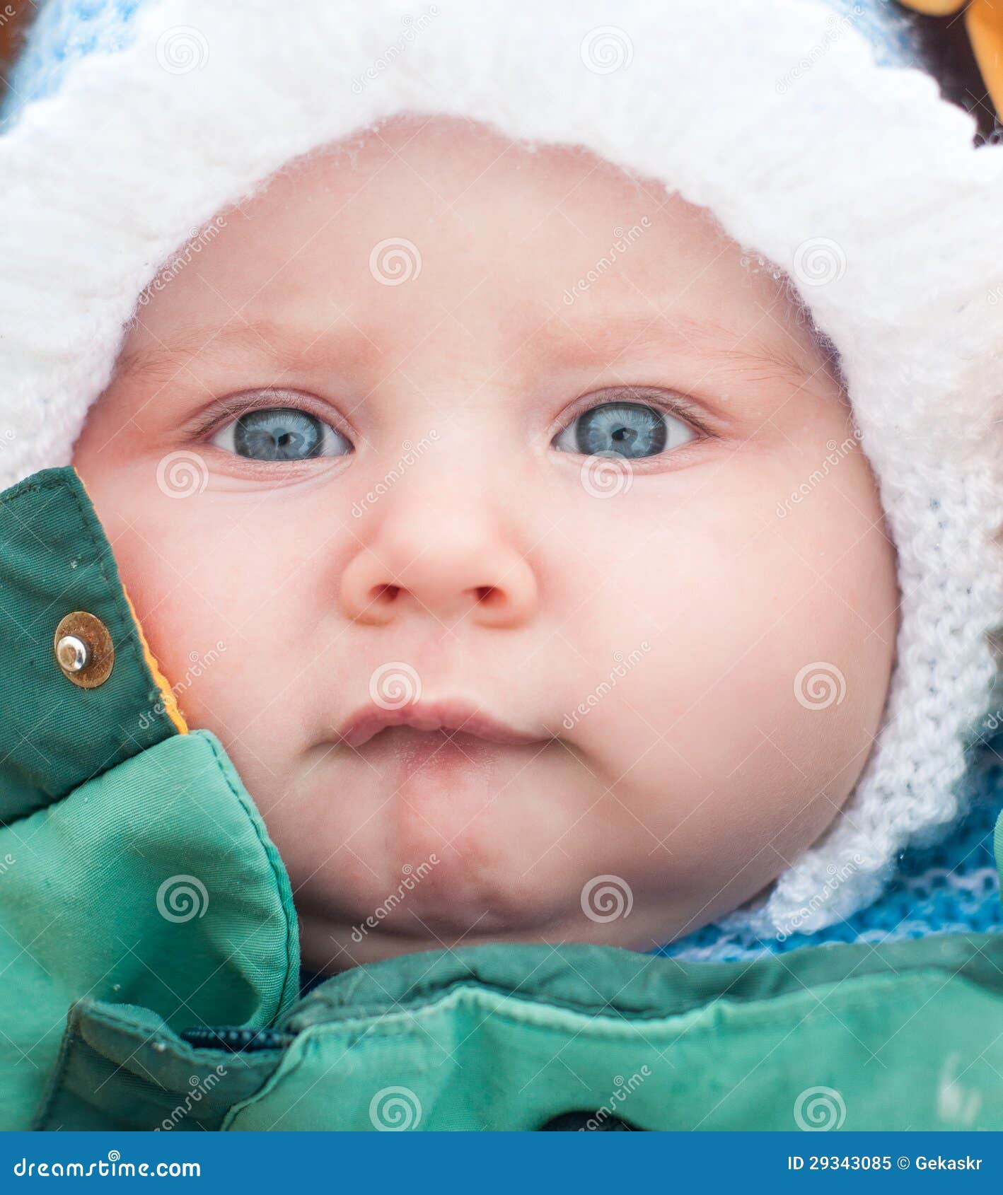 Baby in white hat stock image. Image of festive, child 29343085