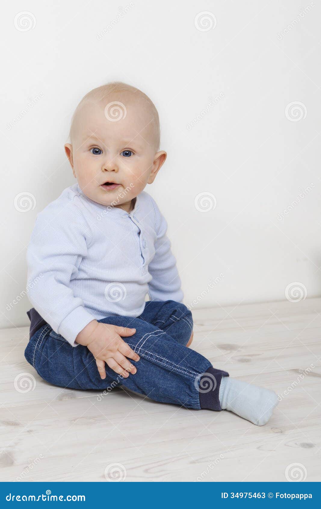 Baby Wondering stock image. Image of vertical, baby, jeans - 34975463