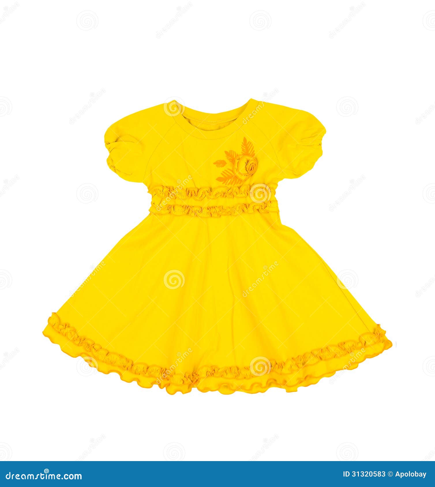 Baby Yellow Dress Isolated On White Background Stock Photos - Image ...