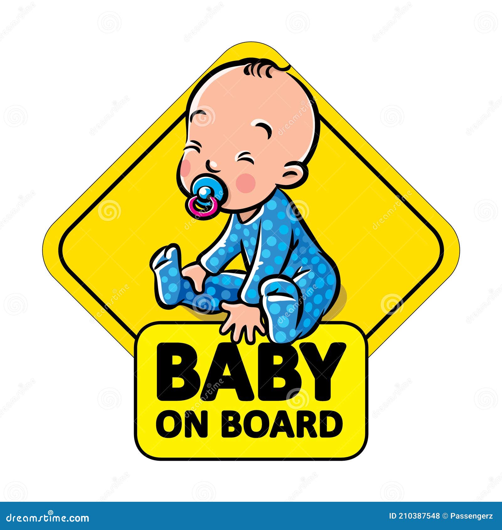Puno beweeglijkheid Gom Baby Zit Met Een Dummy. Baby Aan Boord Van Autosticker Stock Illustratie -  Illustration of meisje, veiligheid: 210387548