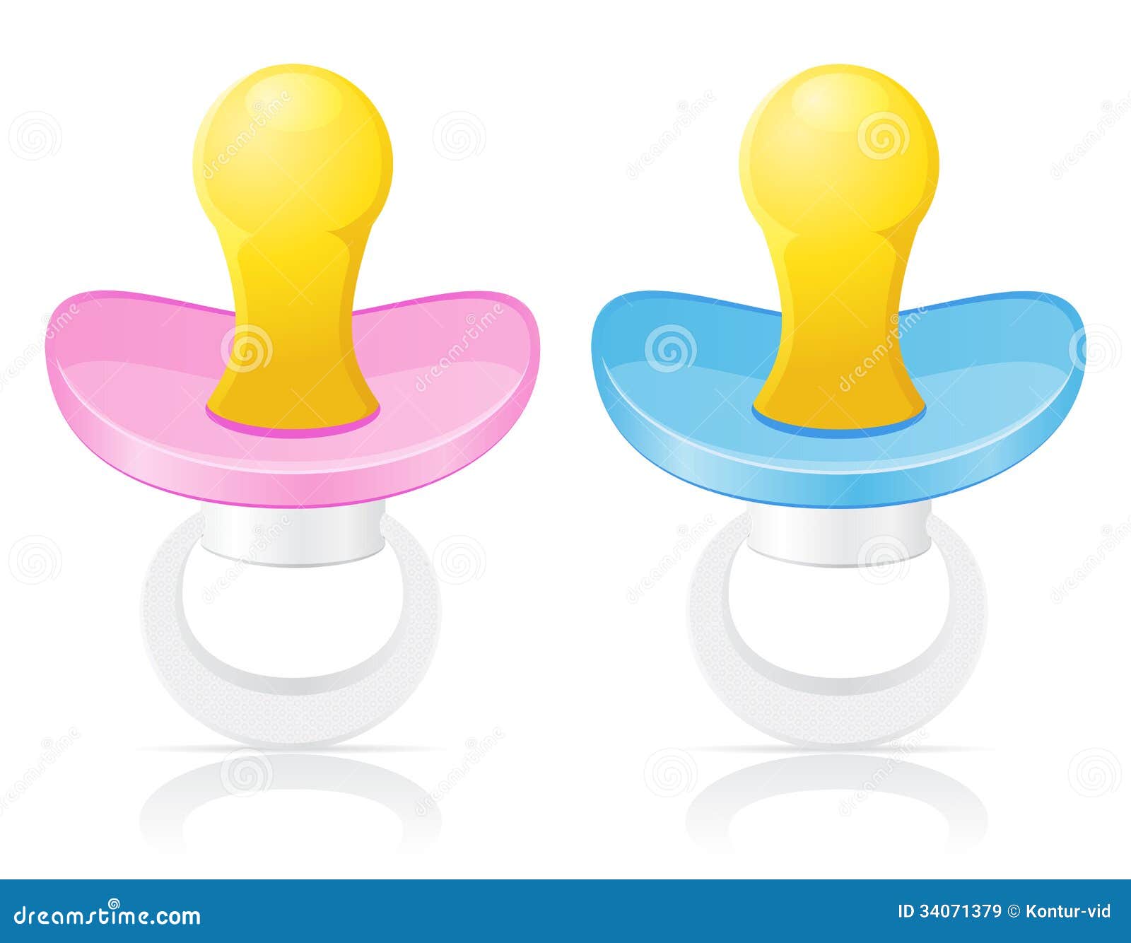 Babys Pacifier Pink and Blue Vector Illustration Stock Vector