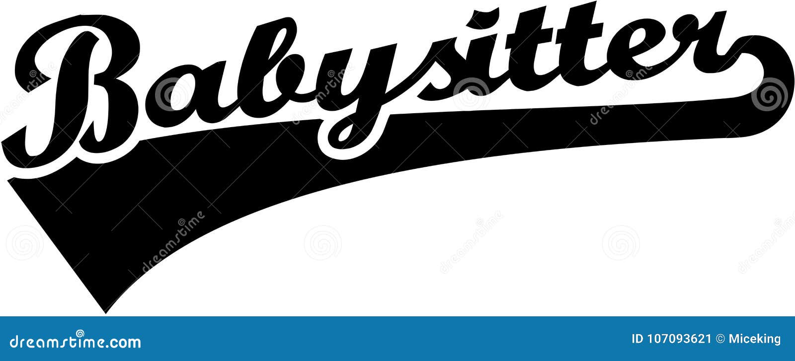 Babysitter Retro Font Cartoon Vector 107093621