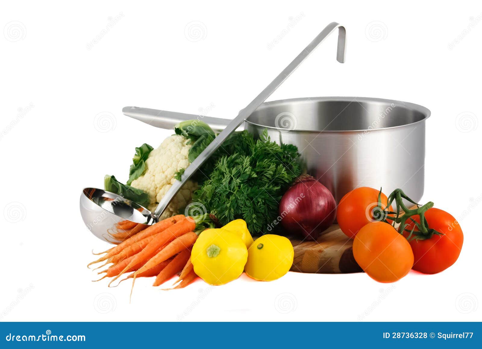 Bac De Soupe, Poche Et Légumes Frais Photo stock - Image du frais,  carottes: 28736328