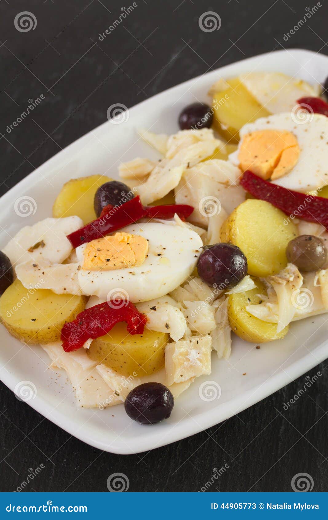 Bacalhau stock image. Image of yolk, holiday, vegetables - 44905773