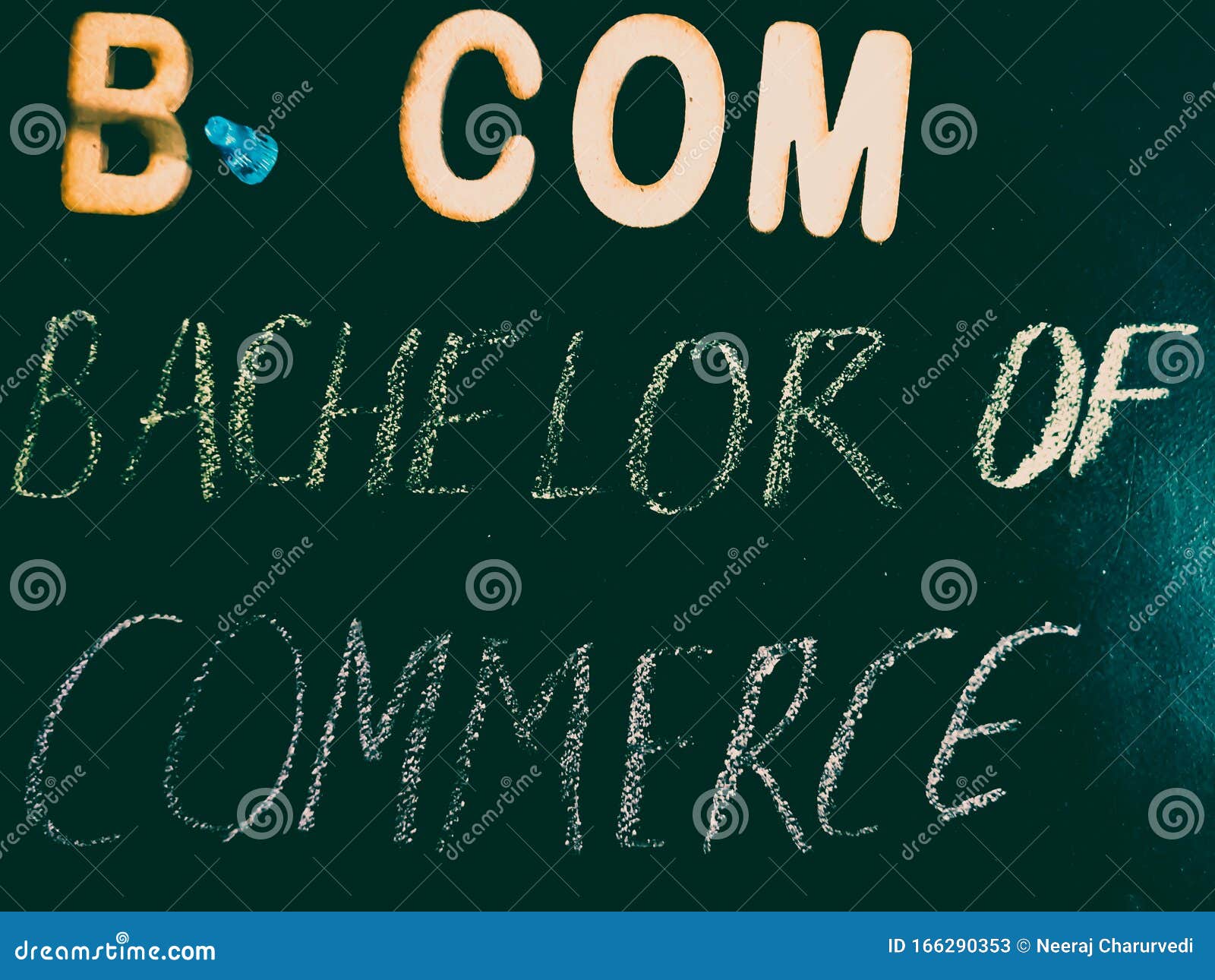 Bachelor of Commerce Degree Displayed on Chalkboard Concept Stock Image