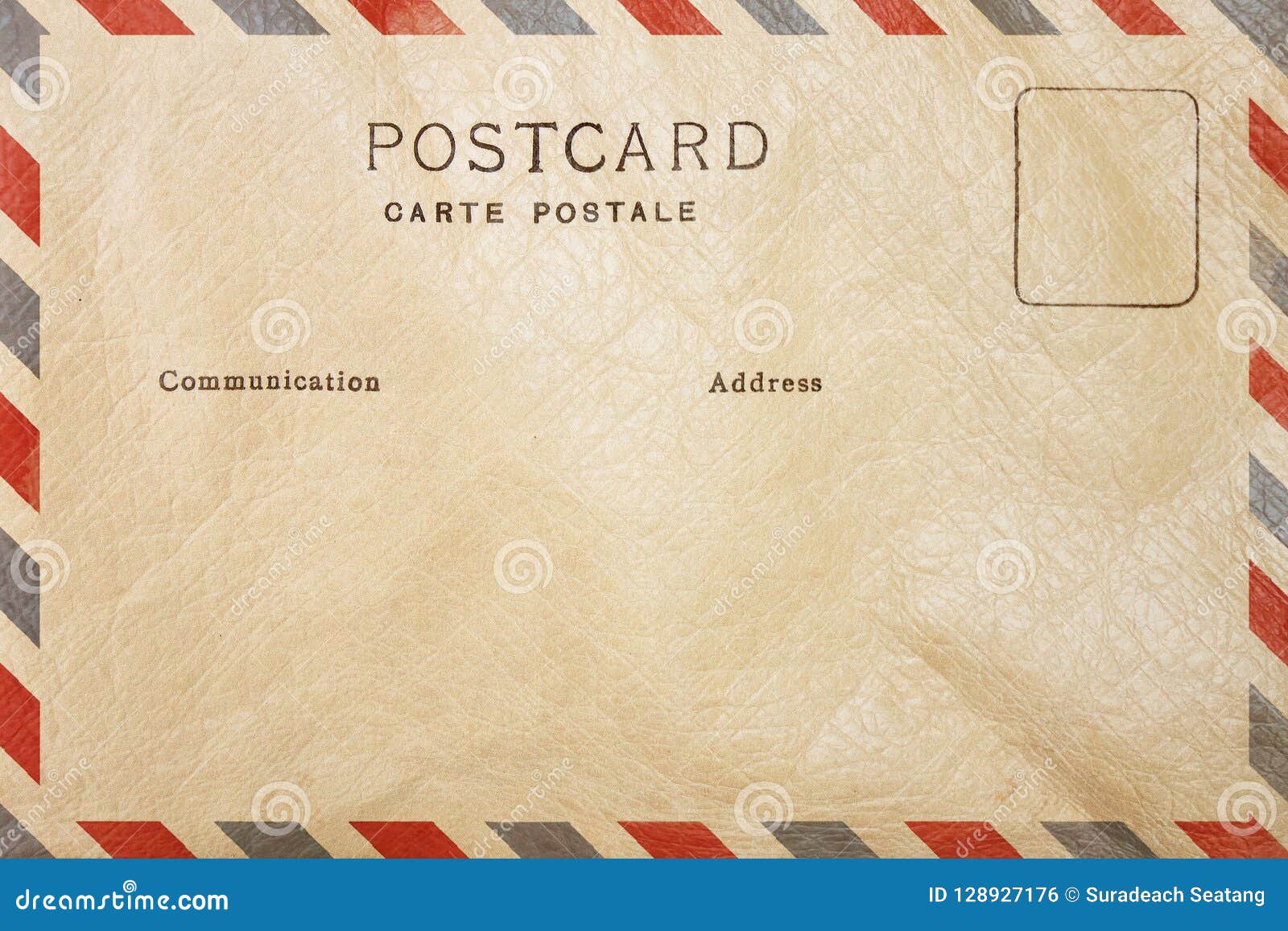 Back of Airmail Blank Postcard Template Stock Illustration For Airmail Postcard Template